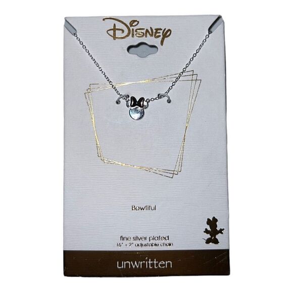 Unwritten Disney Gold Flash Plated Two-Tone Bowtiful Necklace Minnie Mouse New - Picture 1 of 3